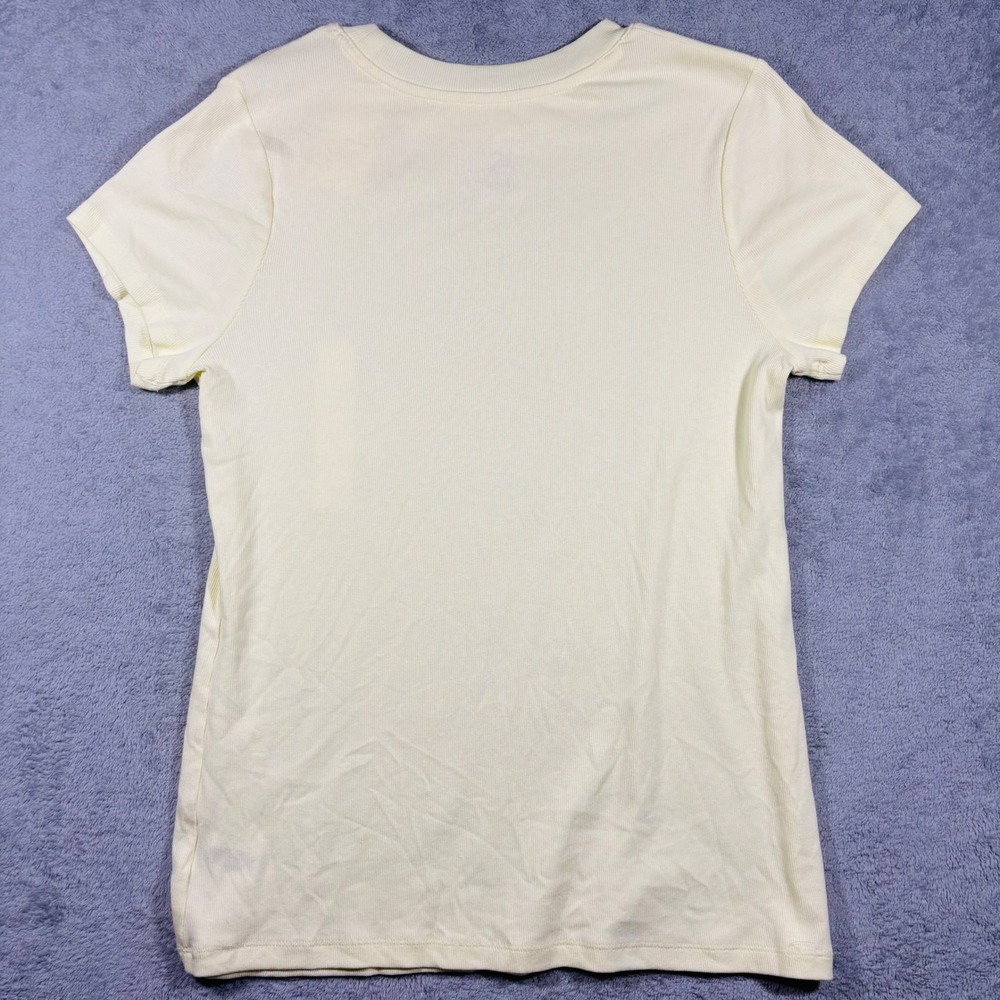 A New Day T-Shirt Womens XXL Yellow Ribbed Short Sleeve Crewneck New - Picture 2 of 13